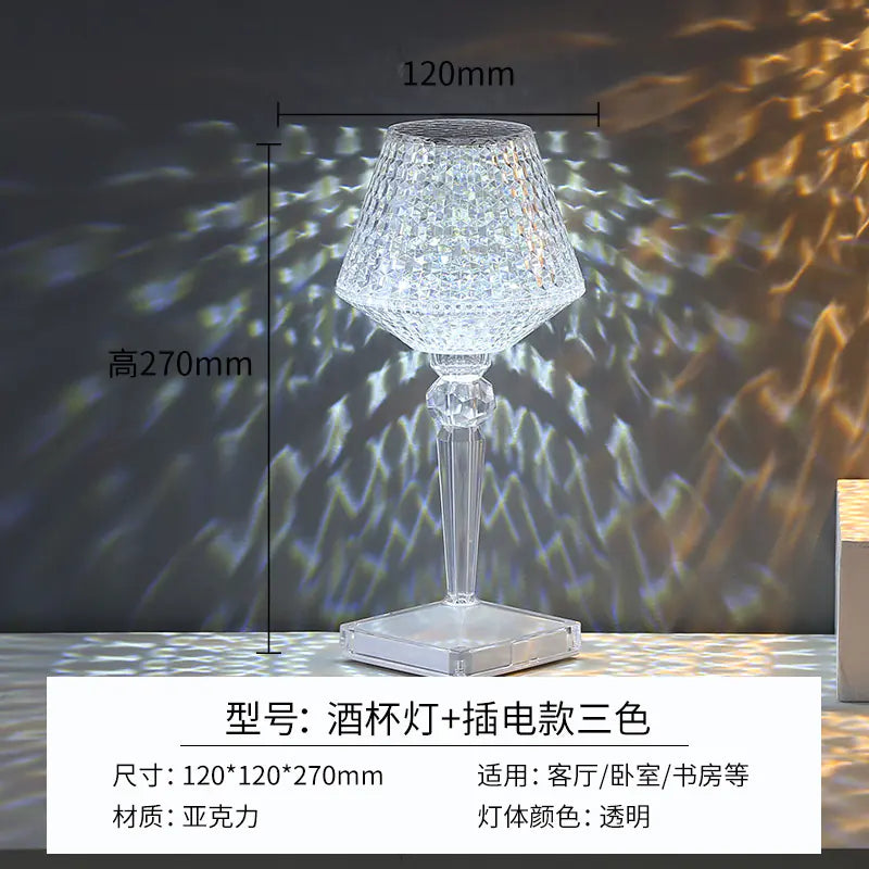 Crystal Table Lamp for Bedroom Decor with Romantic Ambiance