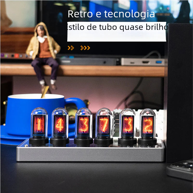 IPS Color Screen Digital Clock for Gaming Desktop Decor