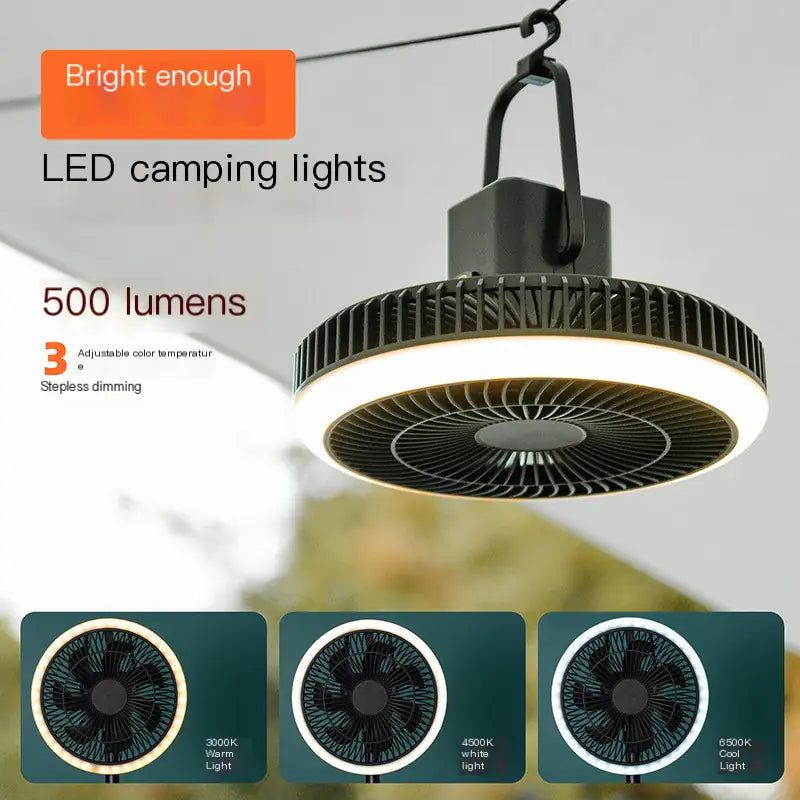 Portable USB Rechargeable Camping Tent Fan & Light