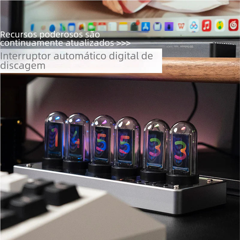 IPS Color Screen Digital Clock for Gaming Desktop Decor