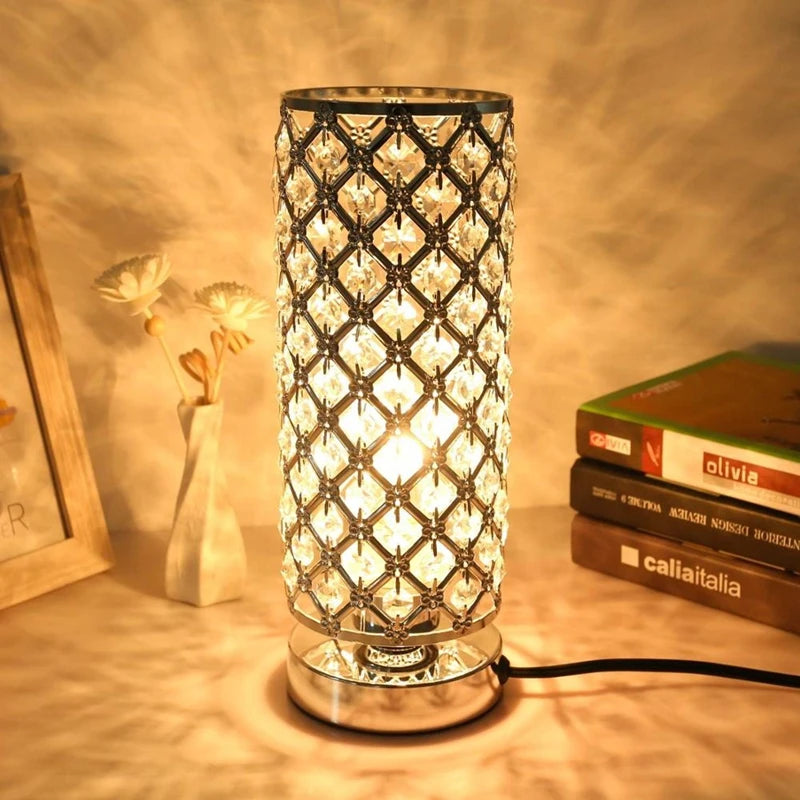 LED Modern Touch Decorative Lamp in Pink Crystal Design